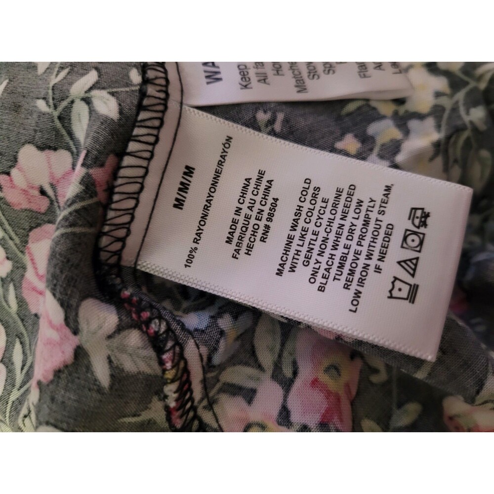 Lanz of Salzburg Black Floral Dress Midi Cottagecore Women's Size M - Picture 4 of 5